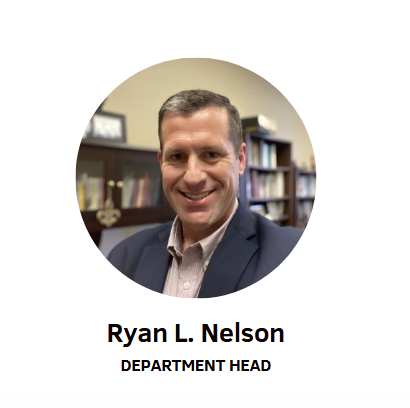 portrait of Dr. Ryan Nelson, Department Head of Communicative Disorders