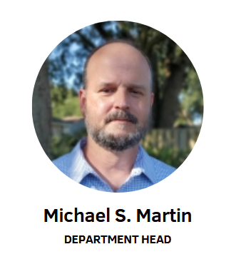 portrait of Dr. Michael Martin, Department Head of HIstory, Geography, and Philosophy