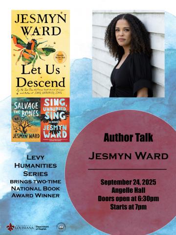 flyer of the event that includes a portrait of Jesmyn Ward